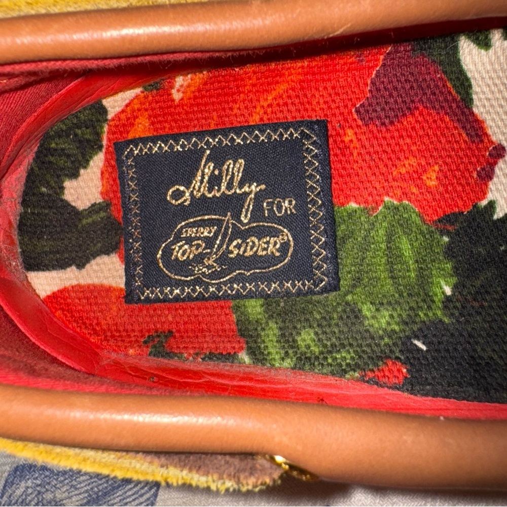 Milly x Sperry Topsider Boat Shoes Slip On Floral 8 - Picture 5 of 7